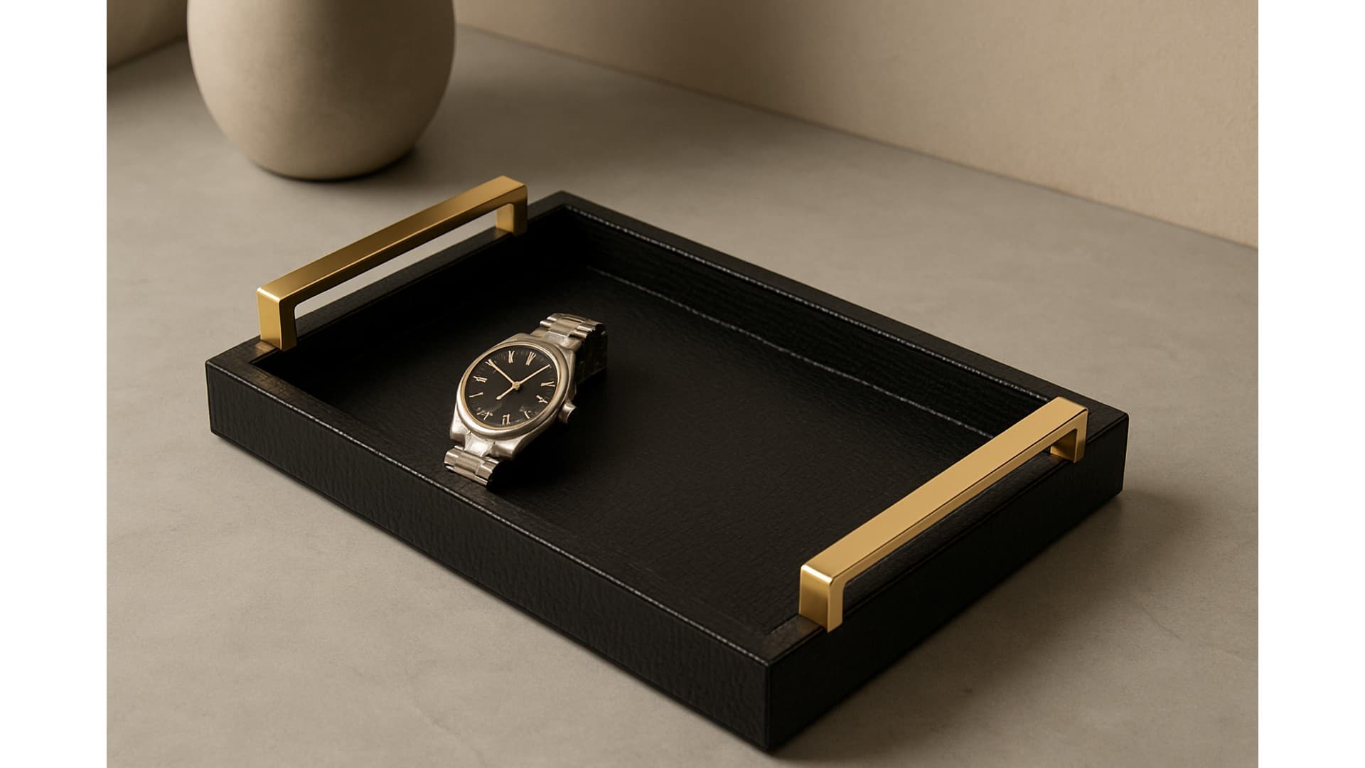 Woven Leather Valet Tray – Premium Hotel & Home