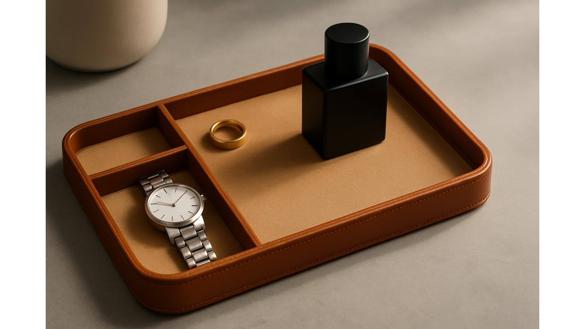 Premium Leather Organizer Tray – PARIVAT Hotel & Office Solution