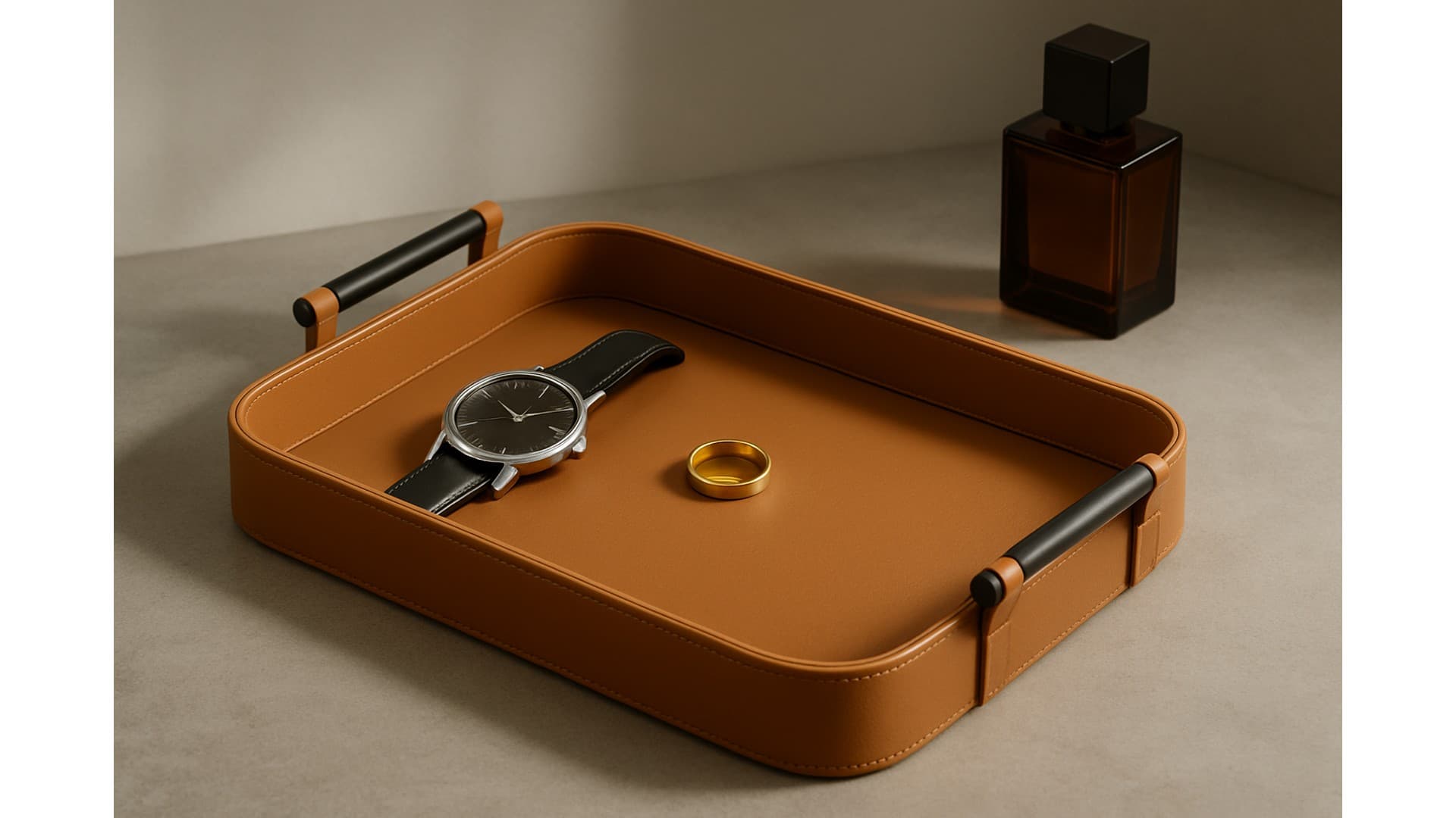 Premium Leather Valet Tray for Hotels & Homes